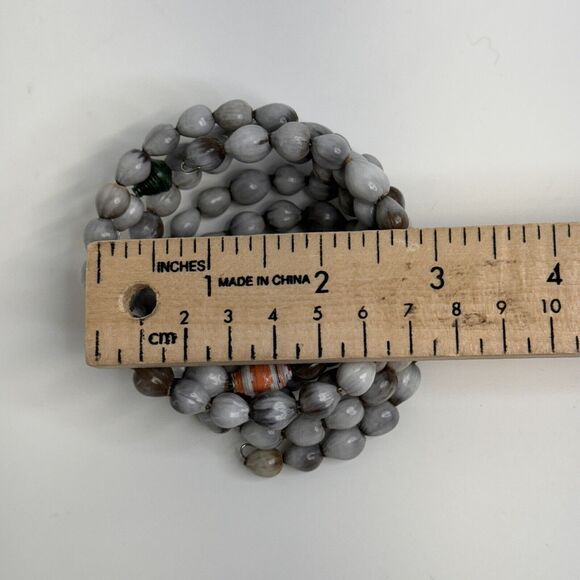 Job’s Tears Seed Bracelet Gray Boho Wrap Around Bangle Stacking Adlay - Picture 8 of 9
